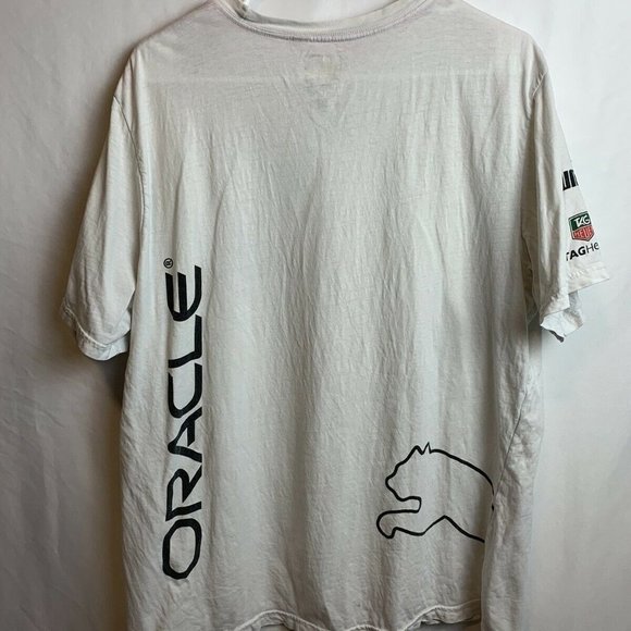 Puma Mens Oracle Racing USA White Defender T-shirt - Picture 2 of 7